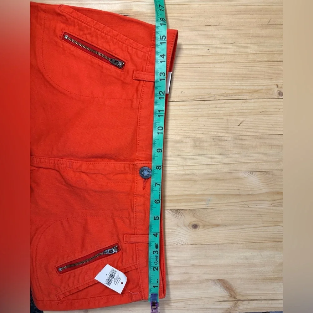 Bright Orange Mini Skirt NWT Size 4 Zip Pocket Casual Summer Basic